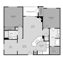 2 Bed, 2 Bath with Den D (Jewel Plan - Classic) G102 floor plan